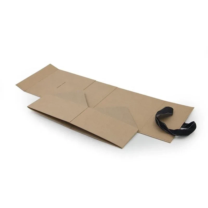 Square Folding Clamshell Box Recycled Paper Gift Packaging Collapsible Magnetic Closure Custom Logo Book Shape Box